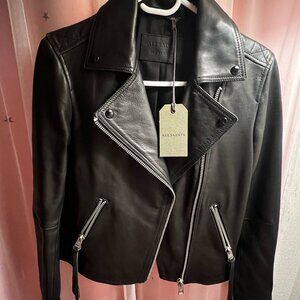 AllSaints | Dalby Biker Jacket | Black SIZE 2
